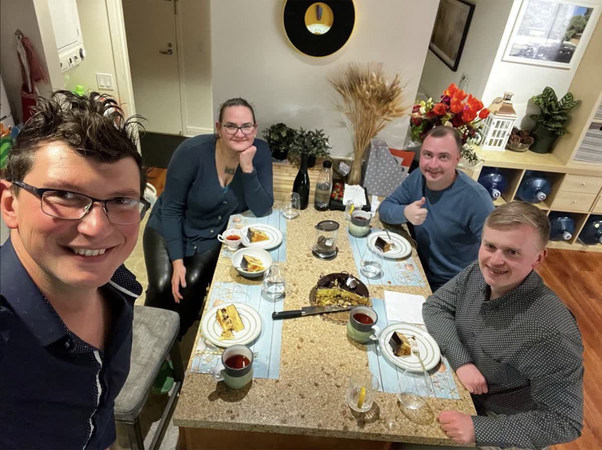 Fluvius founders at dinner with the founders of a client platform in Los Angeles