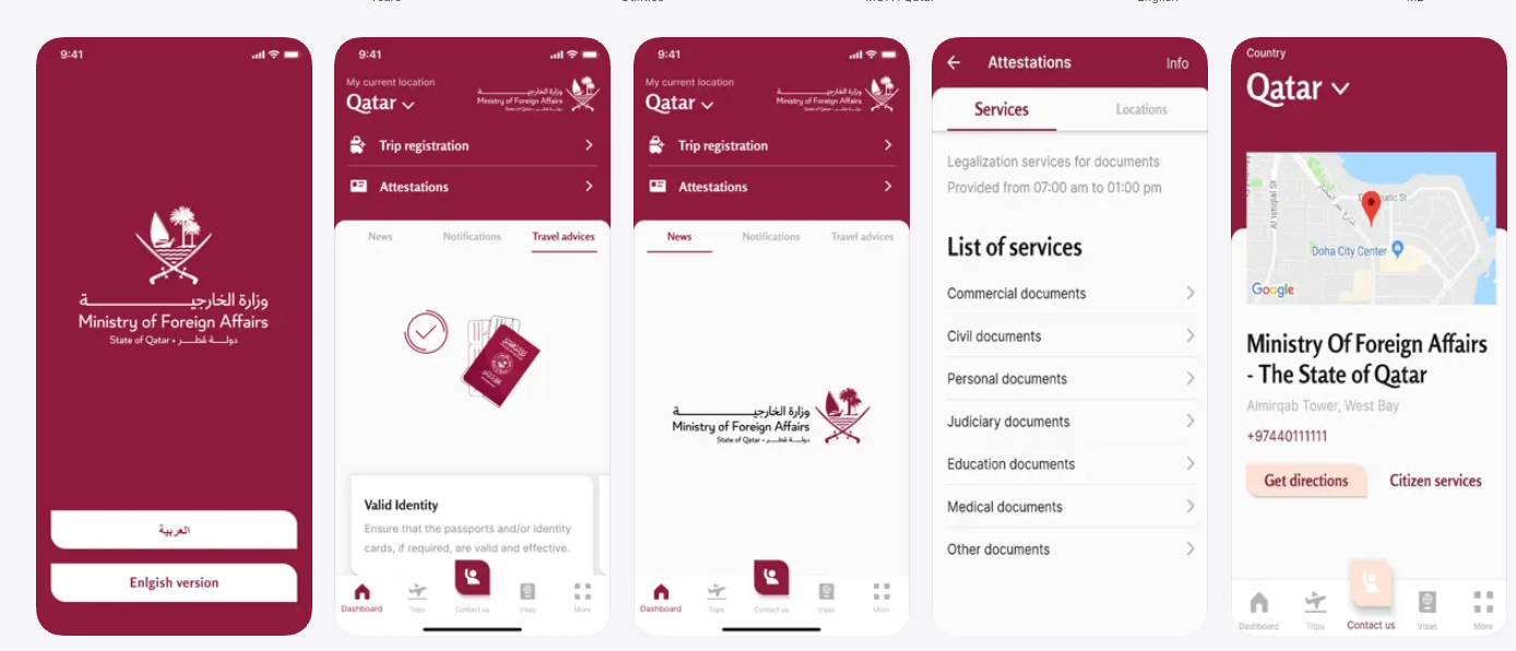 Qatar Ministry of Foreign Affairs mobile app — Flutter, iOS and Android
