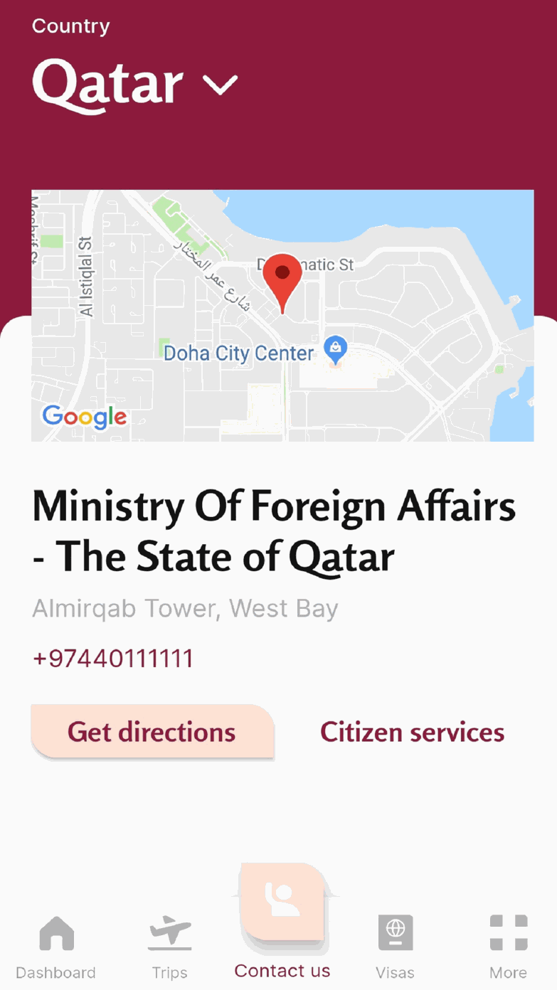 MOFA Qatar app — screen 6