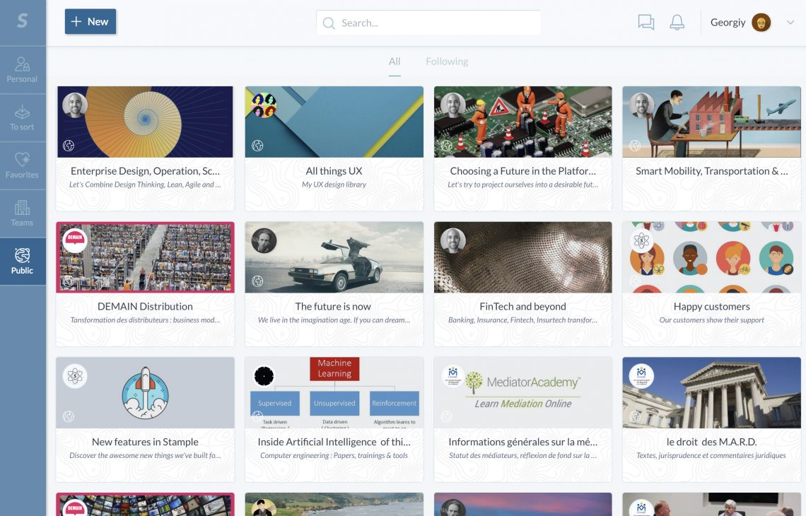 Stample knowledge-management product — an app that began as a scoping conversation
